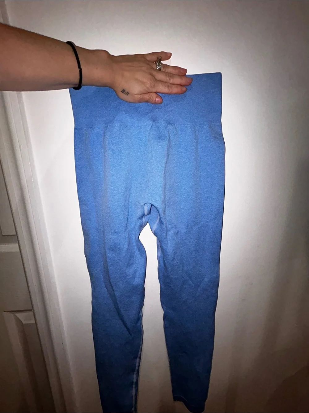 Gymshark Blue Crop Tee and High-Waist Leggings Set